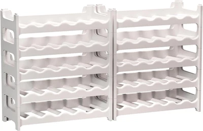 Cantinetta Portabottiglie in Plastica Modulare 60 Bottiglie Bianco - Immagine 1 di 4