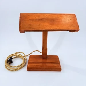Bankers Desk Library Students Lamp Vtg All Wood Unique Hand Made 1930s-40s - Picture 1 of 13
