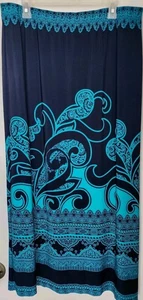Susan Graver Skirt Womens Sz L Navy Blue Teal Green Paisley Print Maxi Skirt - Picture 1 of 5