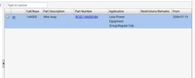 05 Arnés de cableado de carrocería de cabina regular Ford F250 F350 2005 OEM 5C3T-14A005-BF Foto 1 de 4