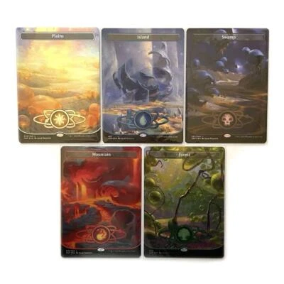 MTG UNFINITY BORDERLESS PLANETARY GALAXY FOIL BASIC LAND 5SET NM - Imagen 1 de 2