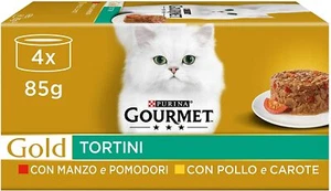 SCATOLETTE PER GATTI CIBO UMIDO GATTO PURINA GOURMET GOLD TORTINI DI POLLO 4x85g - Imagen 1 de 8