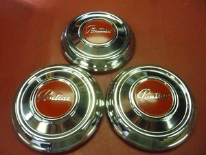 VINTAGE NOS 1950-54 PONTIAC CHEIFTAIN DOG DISH POVERTY HUBCAPS WHEELCOVERS - Picture 1 of 7