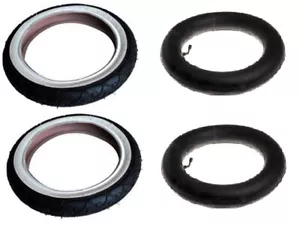 2 X Emmaljunga Mondial WHITE WALL Wagen Reifen 12 1/2 " X 2 1/4 + Bent Ventil - Bild 1 von 1
