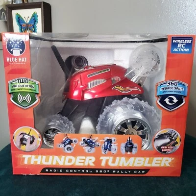 Wireless RC Radio Control 360º Rally Car Blue Hat Thunder Tumbler Red New In Box - Image 1 of 4