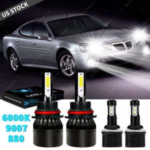 For Car Grand Prix 1997-2003 - 4x Front LED Headlight + Fog lamp Bulbs White - Picture 1 of 12
