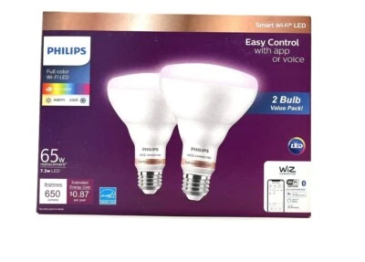 Philips Wiz Connected Smart Wi-Fi LED 2 Bulb pack Easy control with app or voice - Image 1 of 4