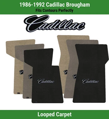 Alfombrillas delanteras Lloyd Loop para '86-92 Brougham con plata sobre Cadillac negro Foto 1 de 4