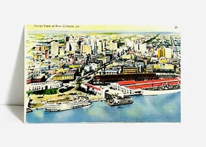 New Orleans LA~Louisiana Aerial Of New Orleans Town Vintage Postcard Unstamped - Picture 1 of 3