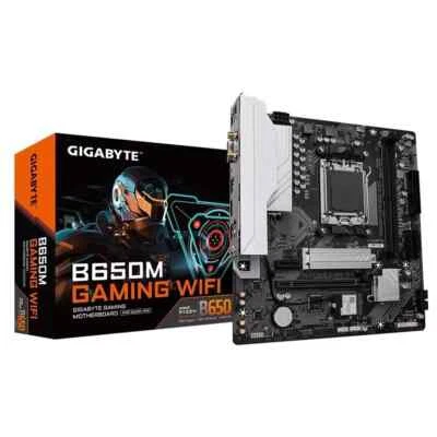GIGABYTE B650M GAMING WiFi 6E AMD AM5 LGA 1718 AMD B650 microATX Motherboard - Image 1 of 4
