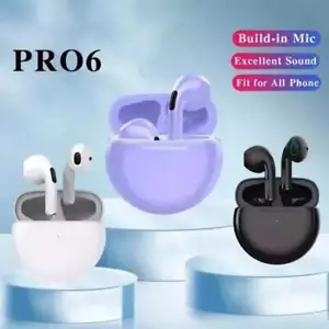 Pro 6 TWS Wireless Earbuds with Mic – Bluetooth Sports Headset for iPhone & Xiao - Picture 1 of 13