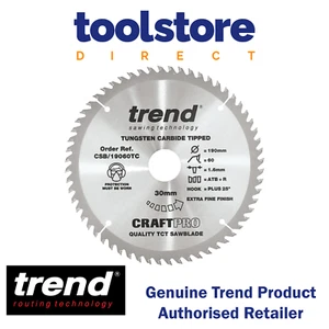 Trend Tools CSB/19060TC Trend Madera Inalámbrica Atbr Hoja de Sierra Circular 190Mm X 30Mm - Imagen 1 de 8