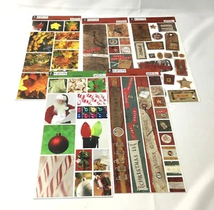 5 SHEETS P. (PEBBLES) REAL LIFE SCRAPBOOK STICKERS / CHRISTMAS / FALL / NEW - Picture 1 of 6