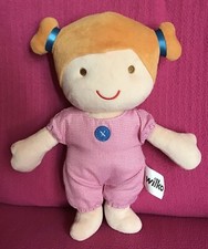 Wilko Ginger Hair Rag Doll In Red Romper With Sewn Features Soft Plush Toy 12”