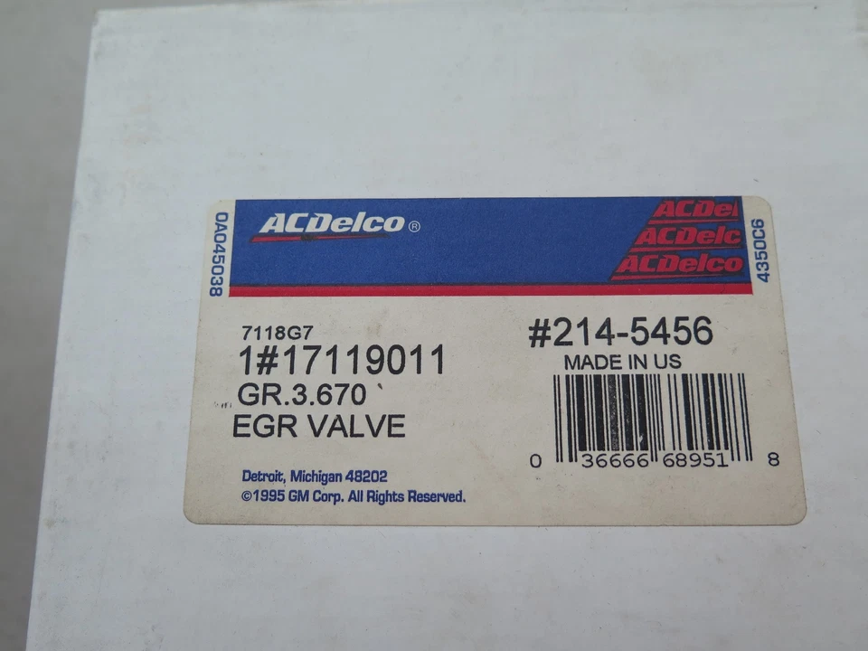 全新通用原始设备制造商德科 214-5456 EGR 阀 17119011。  (2A1) — 第 1/2 张图片