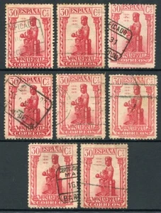 España ** Conjunto de 8 sellos del nº 643, 30 centimos Montserrat usado - Bild 1 von 1