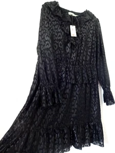Alice Temperley Dress UK 16 Black Animal Print Bnwt Rrp £140 - Picture 1 of 10