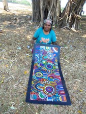 SELINA  NUMINA 125 x 55 cm Original Painting - Aussiepaintings Aboriginal Art