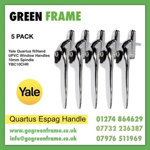 Yale Quartus UPVC Window Handles X5, 10mm Spindle, Chrome, Right Hand, YBC10CHR - Picture 1 of 7