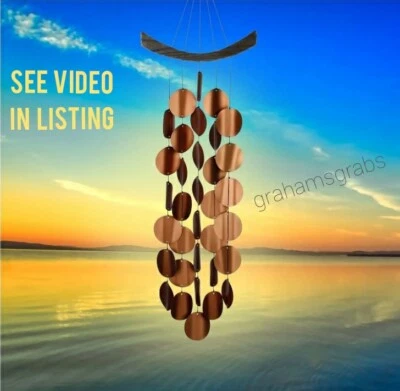 WOODSTOCK CHIMES MOONLIGHT WAVES WIND CHIME COPPER DECOR SIGNATURE SERIES WOODMW - Image 1 of 4