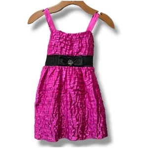 Roxette girls pink & black tie-back sleeveless party dress - size 8 - Picture 1 of 12