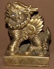 Hand Made Chinese Foo Dog guardian lion brass figurine
