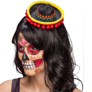Mini-Sombrero Minihut Fascinator Mexikanerin Mexikanerhut Kopfschmuck Mexiko - Bild 1 von 2