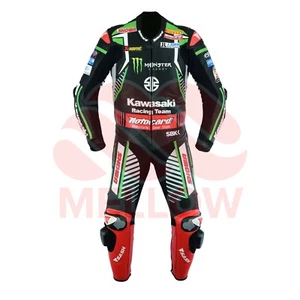 Leon Haslam K Ninja Wsbk 2019 Motorbike Racing Leather Suit All Sizes - Picture 1 of 8