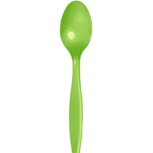 Lime Green Heavy Duty Plastic Spoons 24 Pack Tableware Decorations Supplies - Image 1 of 1