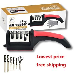 4 Stage Knife Sharpener Professional Ceramic Tungsten Kitchen Sharpening System