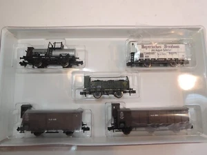 ++ A24 Spur N Minitrix  15284 5tlg. Güterwagen-Set Pfalz Epoche 1 NEUzustand - Picture 1 of 3