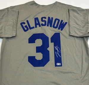 TYLER GLASNOW SIGNED CUSTOM LA DODGERS XL AWAY GREY JERSEY BAS CERT - Picture 1 of 3