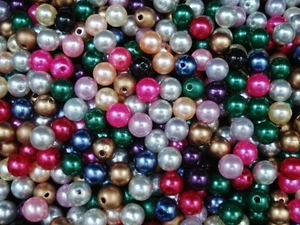 Cuentas perlas de plástico 8 mm mezcla 25 g imitación hágalo usted mismo joyería espaciadores rellenos - Imagen 1 de 1