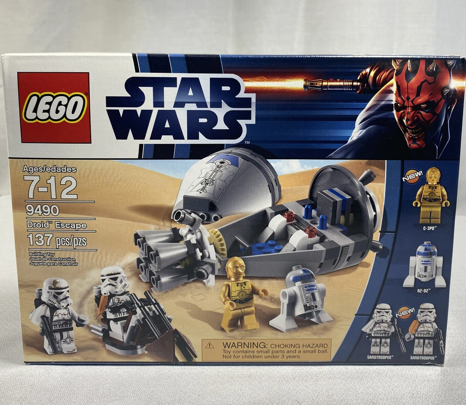 Lego Star Wars 9490 Droid Escape NOVO em folha lacrado C-3PO R2D2 droides Sandtrooper  - Imagem 1 de 4