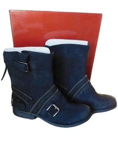 NIB Naughty Monkey Motomoto Womens ankle Boot shoes Black suede 7.5M retail $120 - Picture 1 of 8