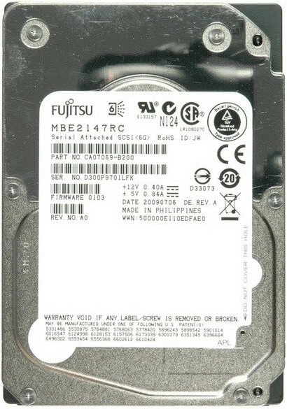 Generic Fujitsu 146GB 15K 6G 2.5 in SAS Hard Drive MBE2147RC - Image 1 of 1