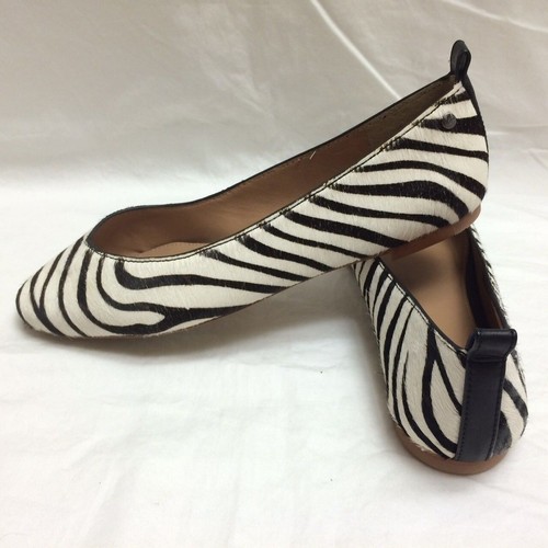 Scarpe da donna UGG taglia US 6 ballerine Lynley stampa zebrata esotica capelli di vitello NUOVE