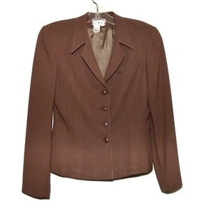 Vintage Ann Tjian for Kenar Brown Womens Blazer Jacket Size 6 Hong Kong - Picture 1 of 9