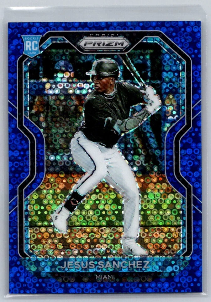 2021 Panini Prizm 148 Jesus Sanchez Blue Donut Circles /199 - Image 1 of 2