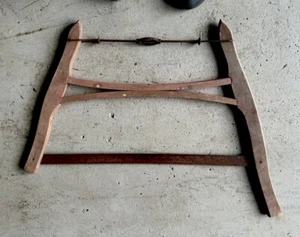 ANTIQUE WOOD BUCK CROSS CUT HAND SAW LOGGING FARM PRIMITIVE RUSTIC - Picture 1 of 3