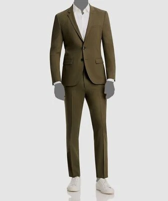 Hugo Boss Men's Green Solid Extra Slim Fit 2-Piece Jacket Pants Suit Size 40S - Image 1 of 4