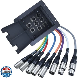 Caja de bolsillo empotrada para audio profesional en piso negra con conexiones precableadas  - Imagen 1 de 2