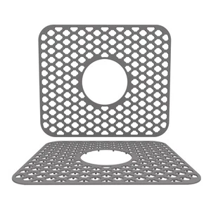 Silicone Kitchen Sink Mat Dish Drying with Center Drain Protect from Stains - Picture 1 of 7