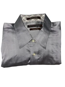 Forsyth of Canada Wrinkle Free Gray Oxford Dress Shirt Men’s 2XL Plaid 2 Ply 80s - Picture 1 of 8