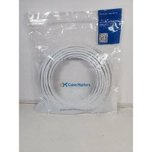 Cable Matters 160001-WHT-30 bianco Cat 6 UTP 24 AWG cavo patch Ethernet 30 piedi - Foto 1 di 2