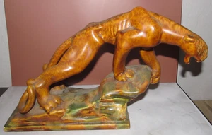 Vintage Royal Haeger Pottery 13" Long Ceramic Panther Couger Figurine Sculpture - Picture 1 of 12