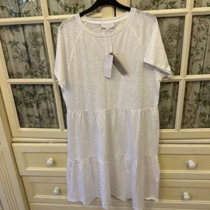 The White Company White Cotton Tiered Summer Dress Rrp £79 BNWT Size 16 - Picture 1 of 7