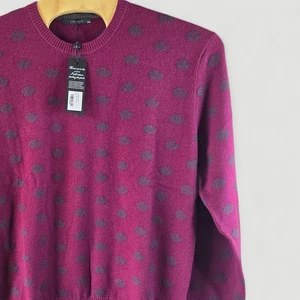 Suéter GREYSON Para Hombre XXL Borgoña Patrón Floral 100% Cachemira - Imagen 1 de 10