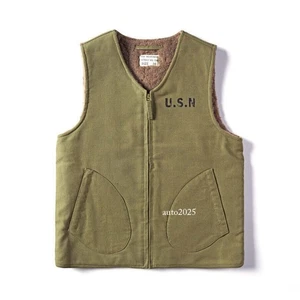 A.C.E. Gilet foderato lana Repro WW2 USN vintage marina invernale uomo N-1 gilet ponte - Foto 1 di 34