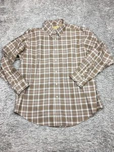 Gold Label Roundtree & Yorke Button Up Shirt Mens Size XL Brown Plaid - Picture 1 of 12